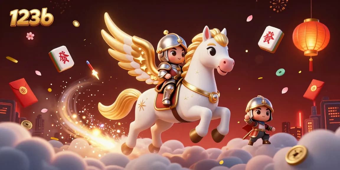 Engage in thrilling moments with 123b, featuring a celestial knight and golden winged horse in a vibrant casino scene.