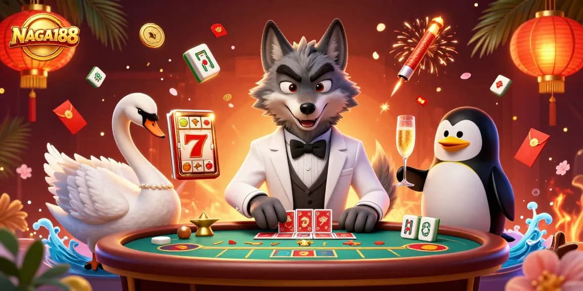NAGA188 menawarkan pengalaman bermain kasino dengan karakter lucu dan elemen slot yang menarik.