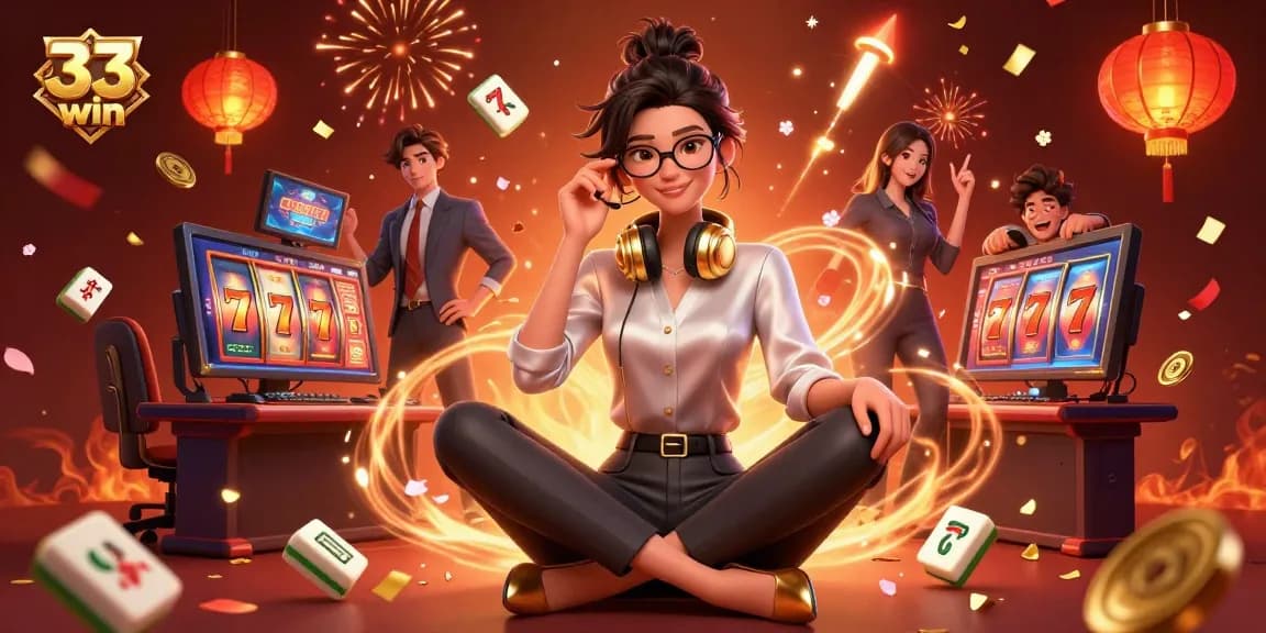 Experience the thrill of 33 win with a vibrant illustration depicting a successful gaming scene.