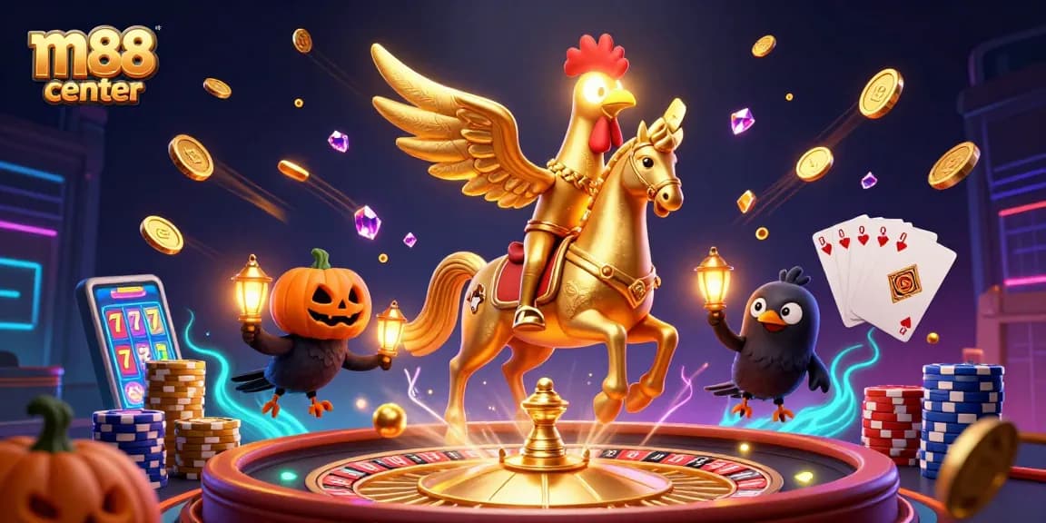 Experience thrilling gameplay at m88 center with vibrant 3D casino art featuring captivating characters and elements.