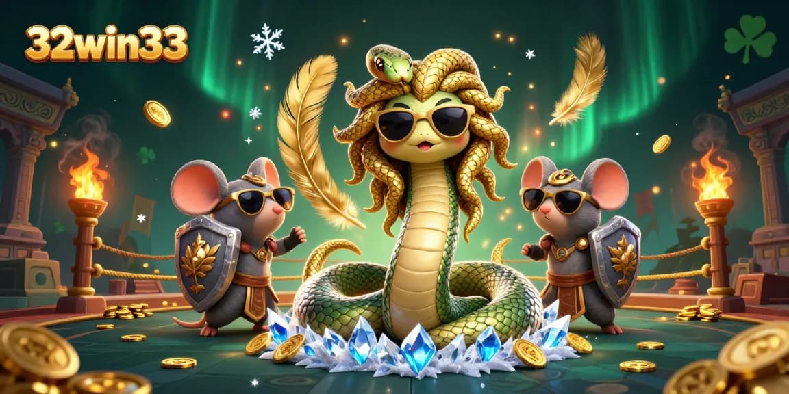 Win big with 32win33 at our vibrant casino featuring dynamic gaming scenes and characters.