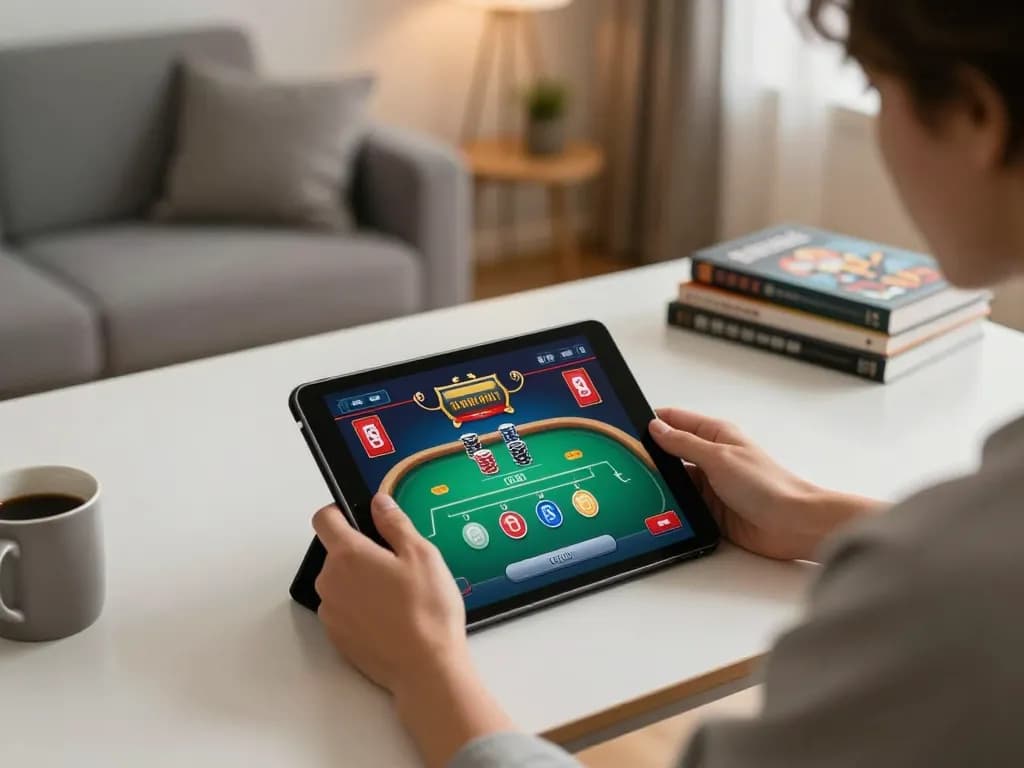 Engaging online casino gameplay on a tablet while exploring 88vvgo gaming options.