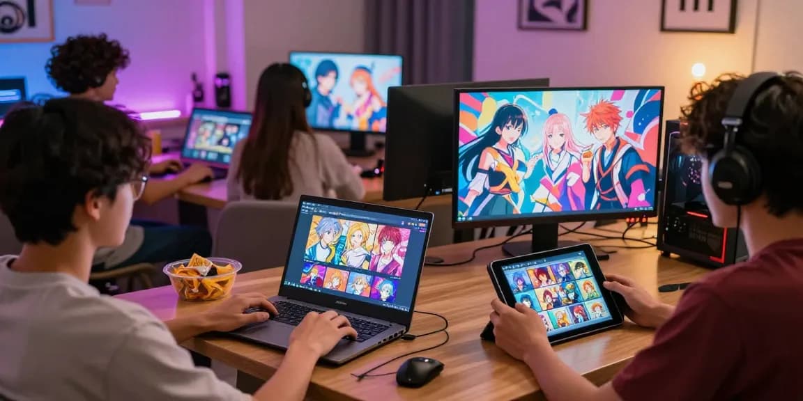Engaged players exploring hentaigame genres in a cozy gaming setting.