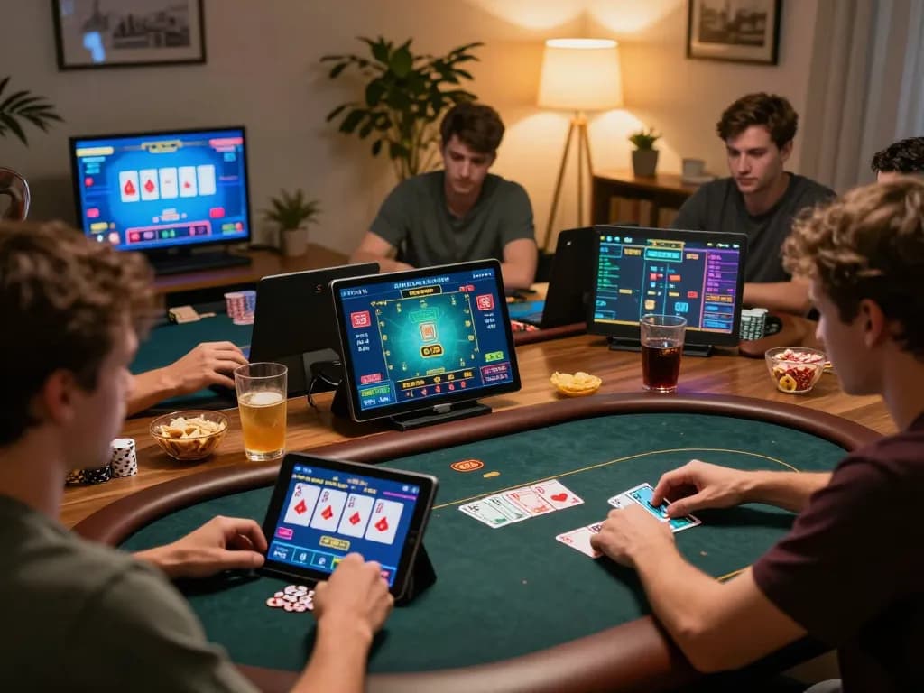 Sunwin online poker game in action on tablet, showing strategic gameplay and engaged players.