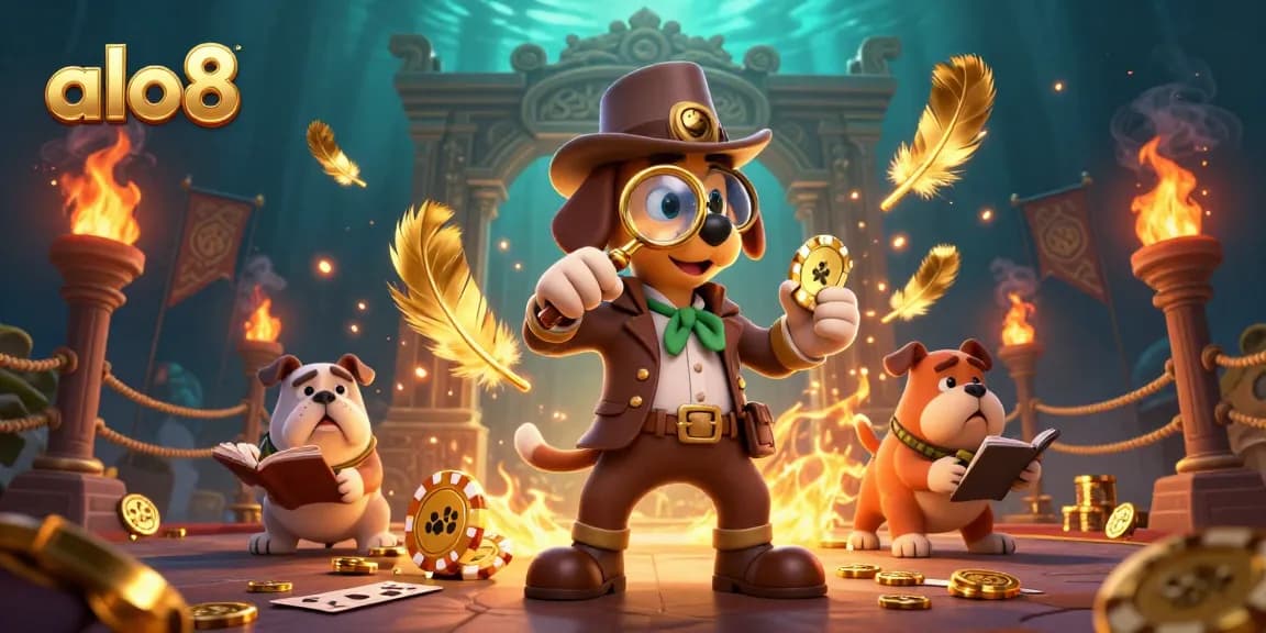 Experience thrilling action at alo8 casino with treasure-seeking characters immersed in the gambling arena.