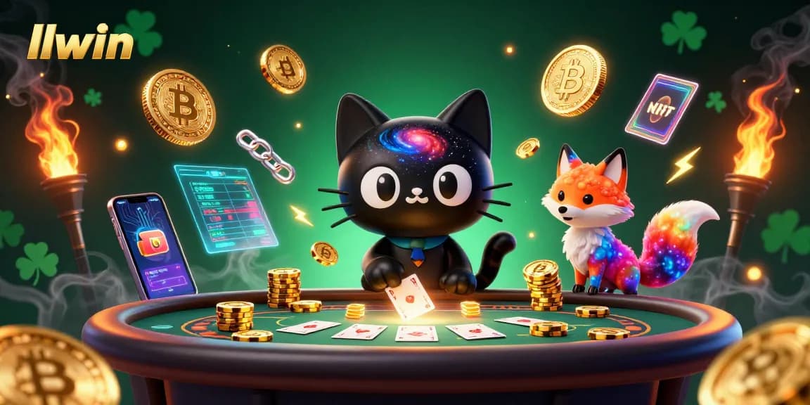 llwin engages players at a cosmic casino table with vibrant colors and betting action