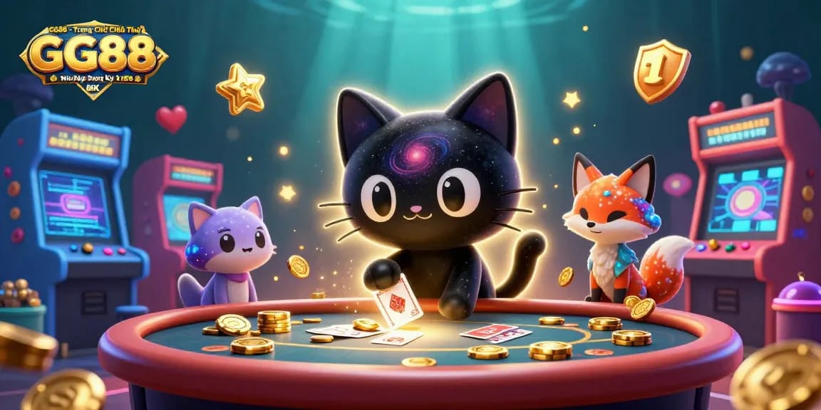 Engaging 3D illustration showcasing GG88 - Trang Chủ Chính Thức GG88.COM T4/2026 ✅ Nhấp Đăng Ký Lấy 88K with a lively cosmic casino scene filled with characters and game elements.