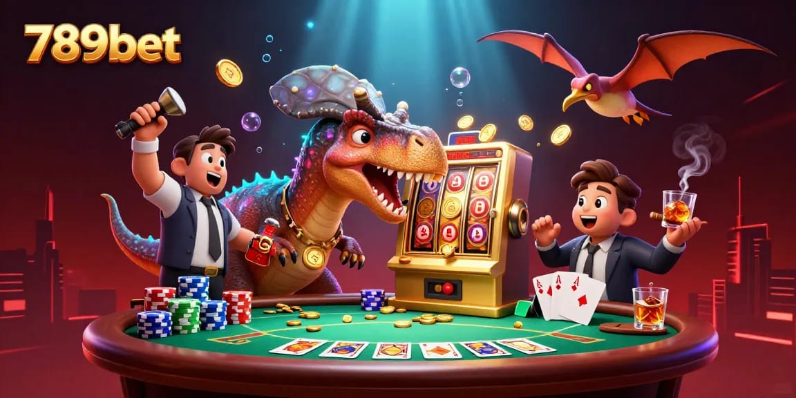 Experience thrilling wins at 789bet with our dynamic casino action illustration featuring colorful characters.