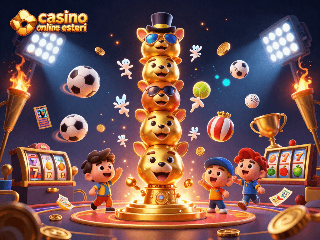 Scommetti con i casino online esteri e goditi un'illustrazione esplosiva di sport e giochi d'azzardo.