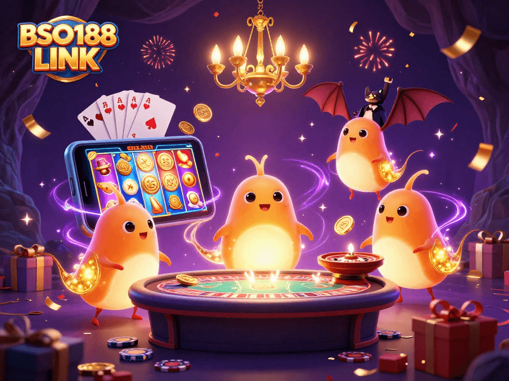 Experience the vibrant excitement of BSO188 LINK as glowworms illuminate a casino cave with their glowing tails.
