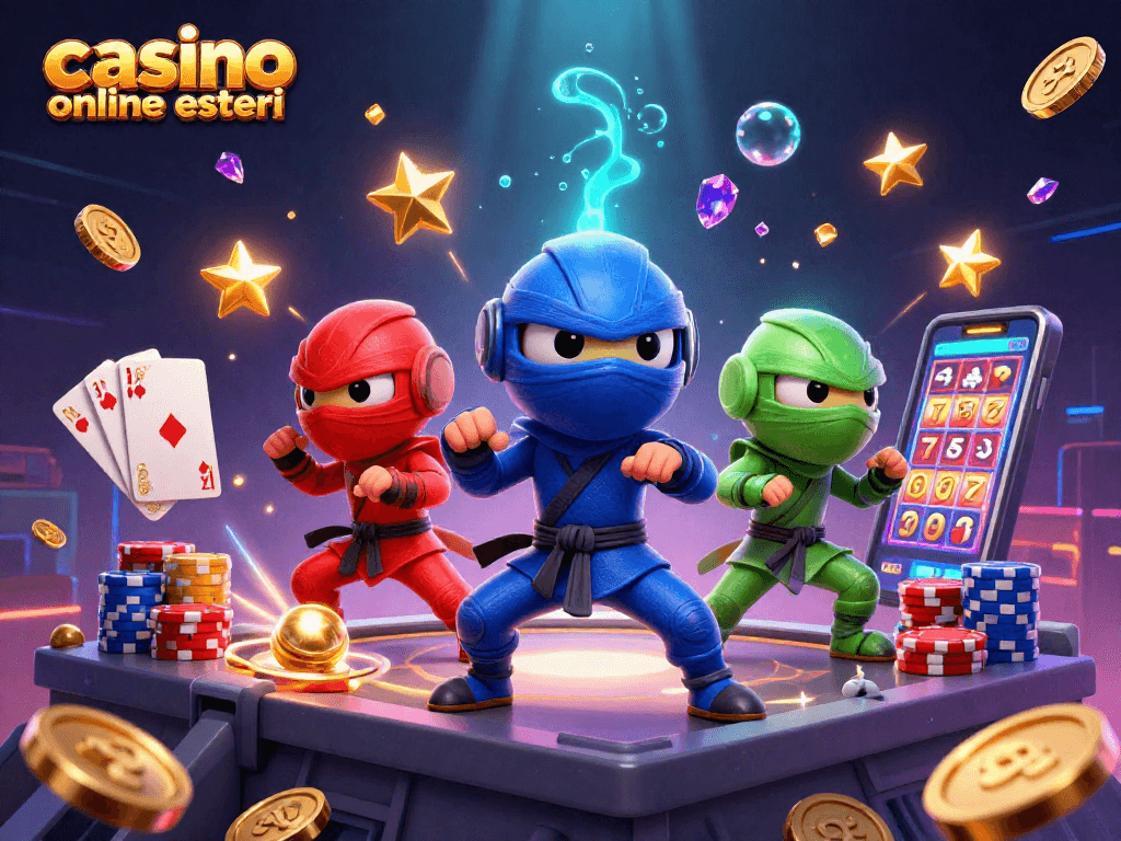 Visualizza il team di camaleonti ninja che abbina stili e strategie per vincere al casino online esteri.