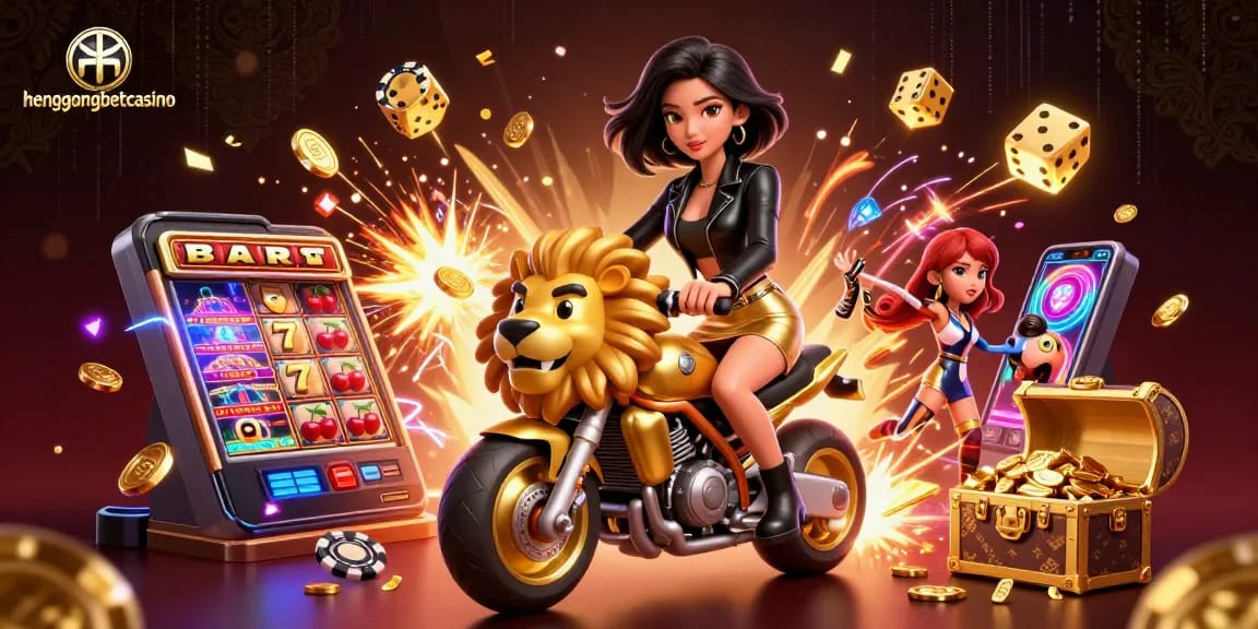 Engage with exciting gameplay at hengongbetcasino, featuring slot machines and playful characters.
