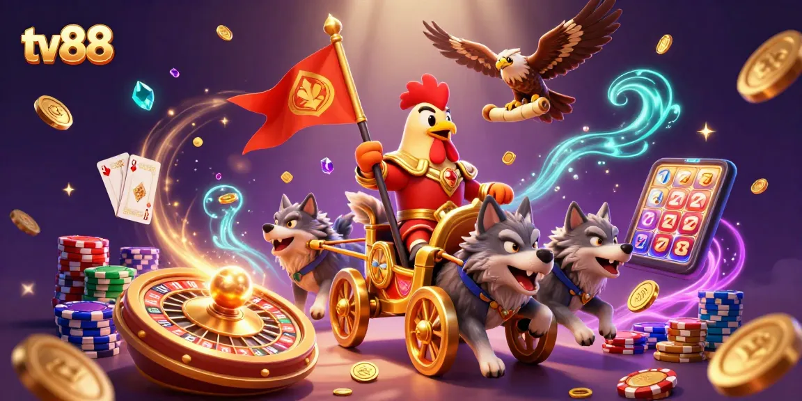Engage with thrilling slots and games on tv88 while enjoying vibrant casino action depicted.