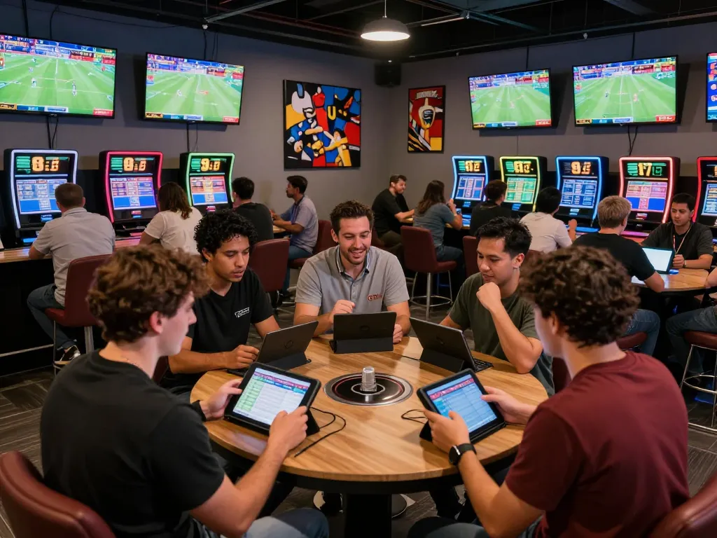 Fans placing bets on keonhacai5 during a thrilling sports event, showcasing excitement and strategy.