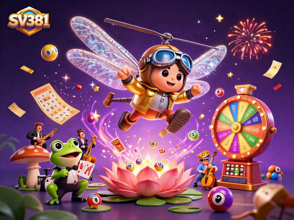 Experience SV381's lively casino atmosphere with vibrant characters, games, and dynamic visuals.