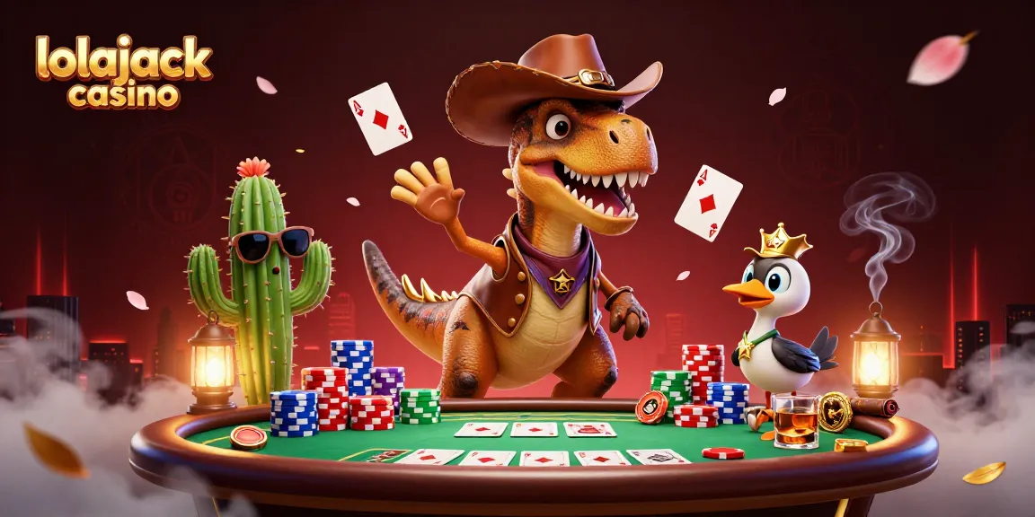 Engage with thrilling gameplay at lolajack casino, featuring colorful poker elements and exciting characters.
