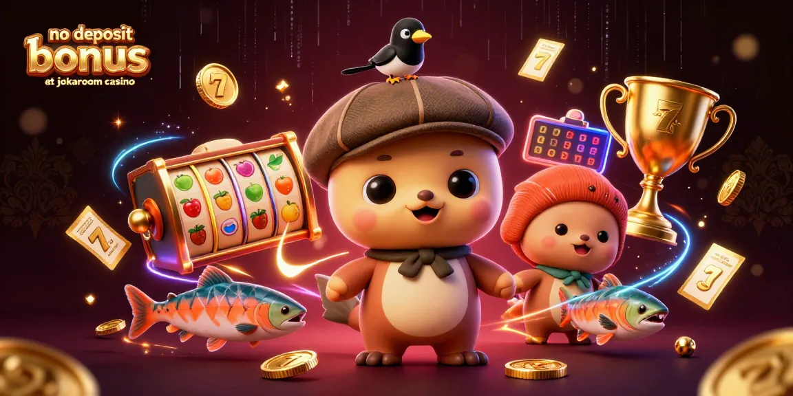 Experience sports thrill with no deposit bonus casinos at jokaroom casino featuring vibrant, playful characters.