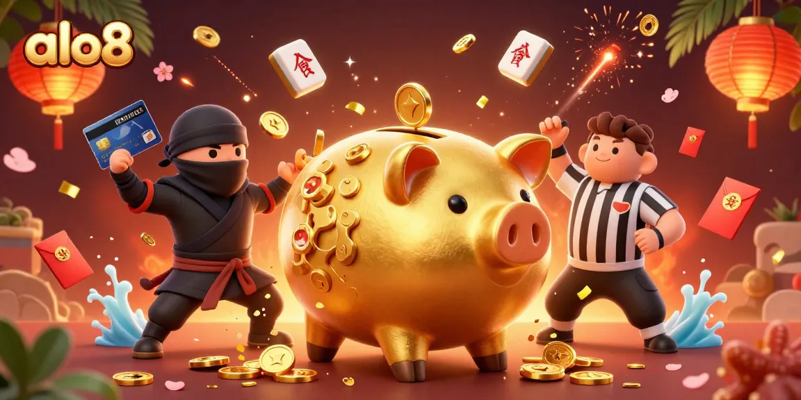 Experience thrilling gameplay at alo8 with a dynamic casino scene featuring a sumo wrestler and vibrant symbols.