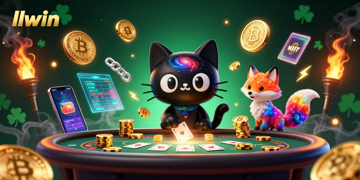 llwin engages players at a cosmic casino table with vibrant colors and betting action