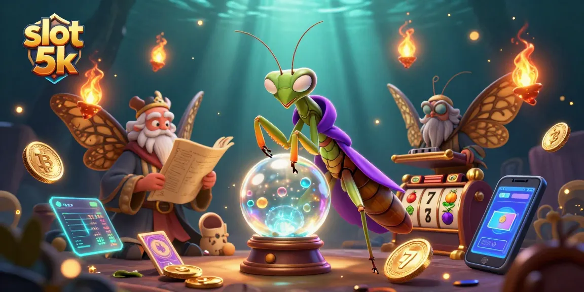Spin the reels at slot 5k with vibrant visuals and characters in an enchanting casino scene.