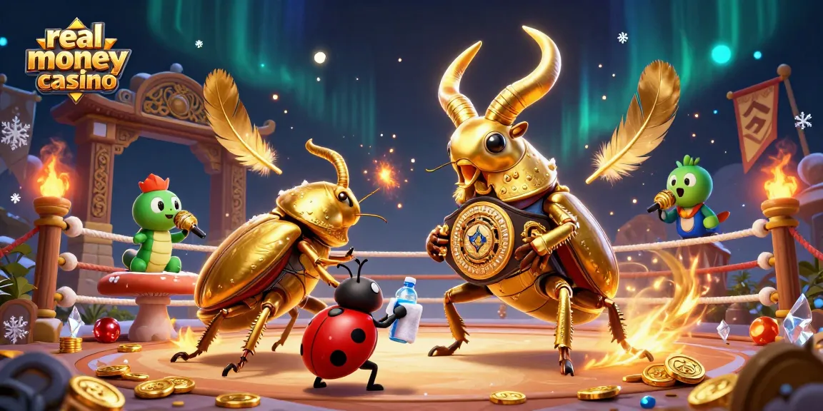 Engage with the real money casino experience depicted through a vibrant 3D showdown.
