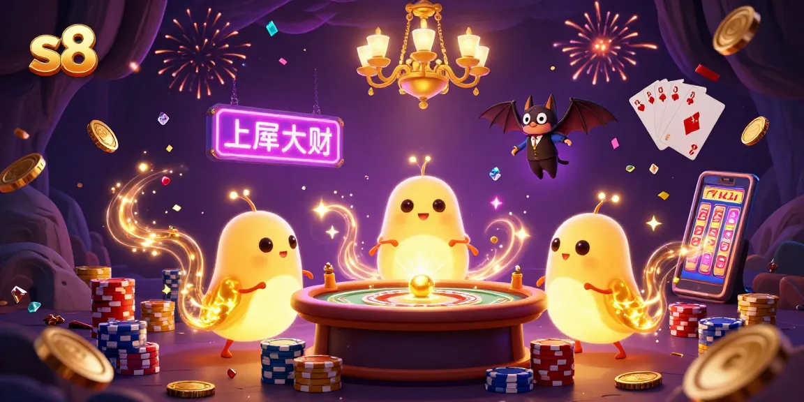S8 players enjoy vibrant casino action with glowworms illuminating a magical gaming scene.