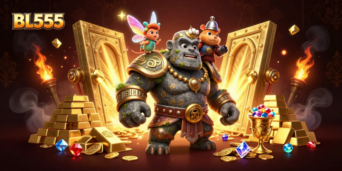 Join exciting gameplay at BL555, showcasing a lively casino scene full of treasures and magic.